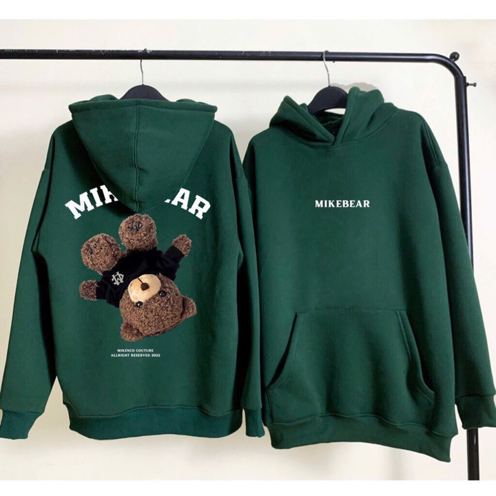 [hàng Zip] áo Khoác Nỉ Hoodie Mikebear Nam Nữ. Chất Nỉ Lót Bông. Nón 2 Lớp. Hàng Y Hình