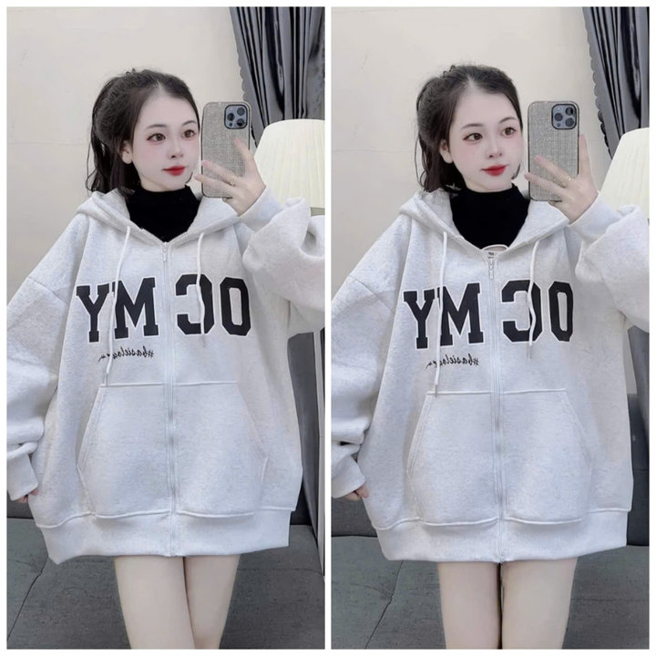 [ Rẻ Vô địch ] áo Khoác Hoodiezip Form Rộng Unisex Mũ 2 Lớp, Có Khóa Kéo – Chữ Ocmy