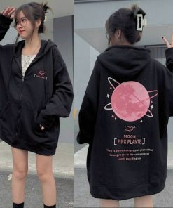 áo Khoác Nỉ Tia Kéo Hành Tinh Cute Nam Nữ. Chất Nỉ Lót Bông