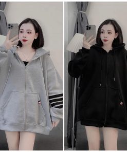 áo Khoác Nỉ Hoodie Nam Nữ Có Nón Vải Thun Nỉ Ngoại Mềm Mịn Kẻ 5 Sọc Tay