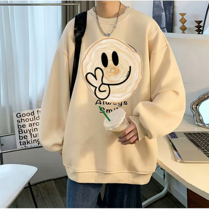 áo Sweater Nam Nữ Unisex Chất Da Cá Form Rộng – Hình Mặt Cười