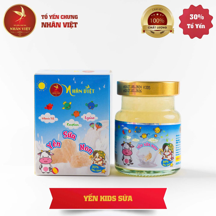 Yến Sào 30% Yến Chưng Sữa Non Cho Bé Nhân Việt Kids – Nhân Việt