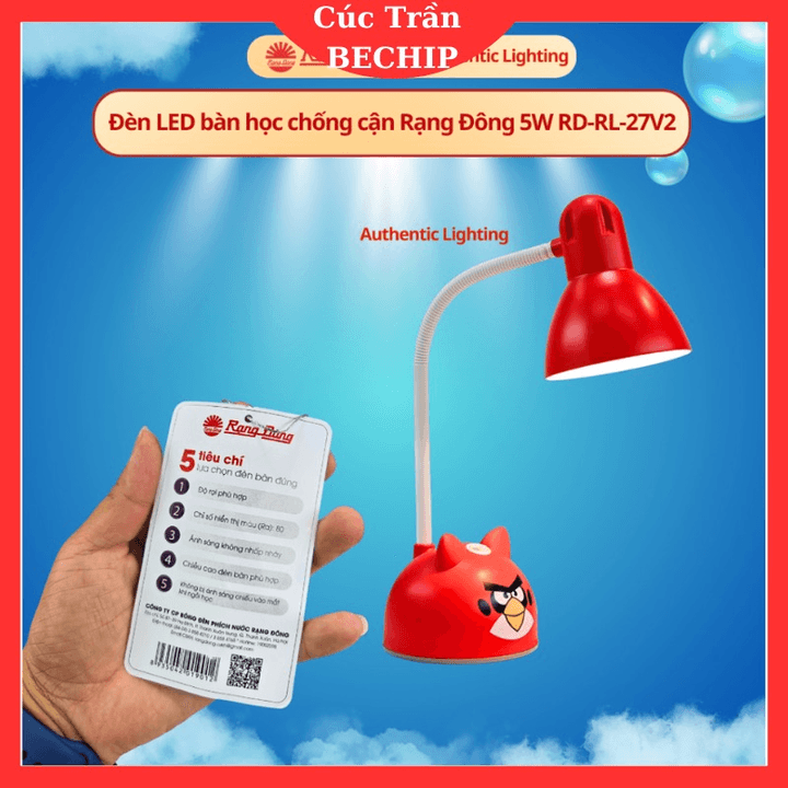 đèn Led Bàn Học Chống Cận Rạng đông 5w Rd-rl27v2-tiết Kiệm điện, ánh Sáng Vàng Chuẩn, Bảo Vệ Thi Lực – Ctb811