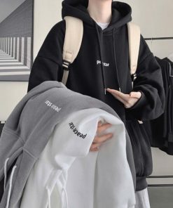 áo Hoodie Nỉ In Chữ Cực Chất Mũ 2 Lớp Peace Star