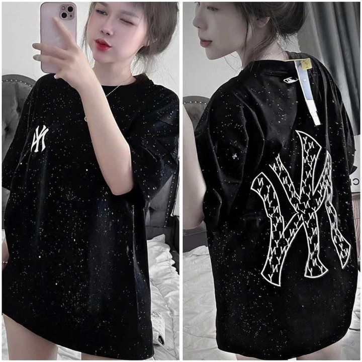 áo Thun Tay Lỡ Cotton Khô In Nhũ Kim Tuyến Hottrend Ny – Chữ Ny