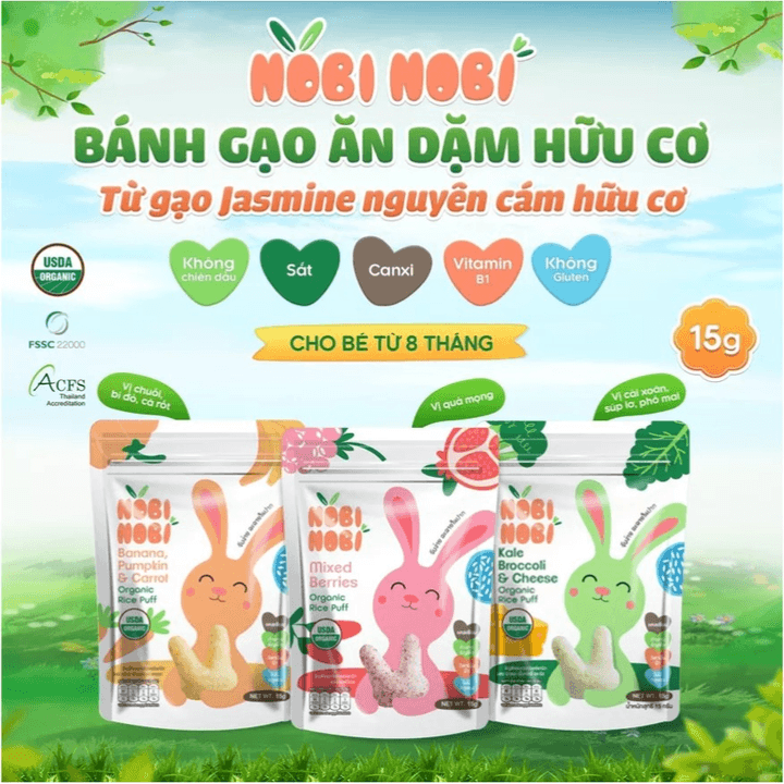 Bánh Gạo ăn Dặm Hữu Cơ Nobi Nobi Cho Bé Từ 8 Tháng L032 – Lady’s Passion