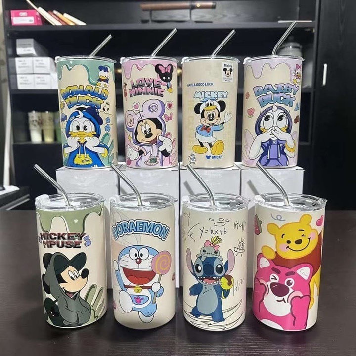 Ly Giữ Nhiệt Hình Trụ Phong Cách Hoạt Hình Cute, Dung Tích 600ml – Nhà Quân Store
