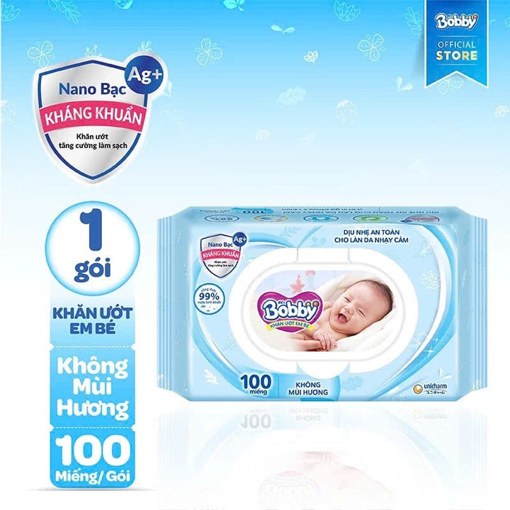 Khăn ướt Bobby Nano Bạc Kháng Khuẩn 100 Miếng Cho Bé L041 – Lady’s Passion