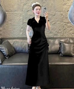 đầm Thun Gân Cổ đúc Rút Dây 2 Bên Sườn Bht8075- Nana House