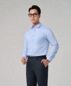 áo Sơ Mi Nam Màu Xanh Dài Tay Merriman Mã Thmol476