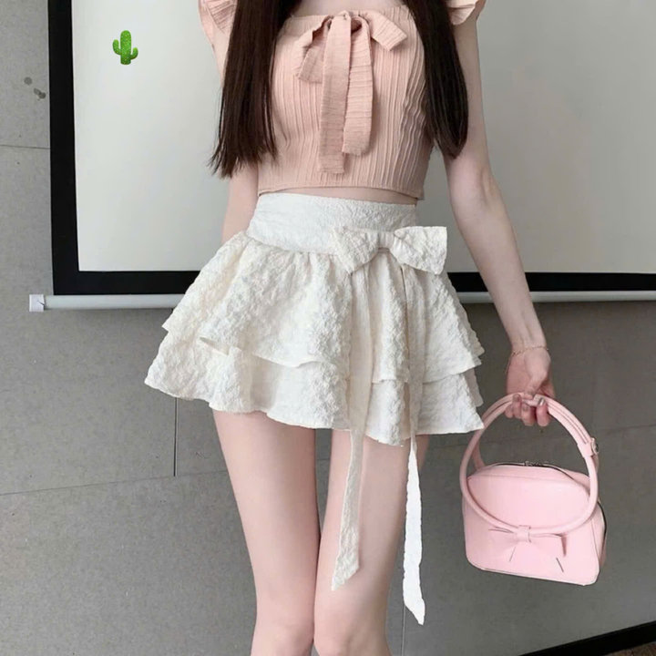 Chân Váy Xốp 2 Tầng đính Nơ – Lê Phương Boutique