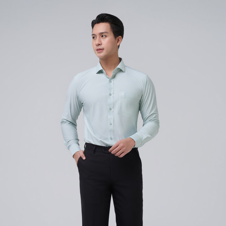 áo Sơ Mi Công Sở Nam Cao Cấp Tay Dài Merriman Mã Thmol473 Màu Green