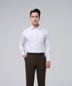 áo Sơ Mi Trắng Nam Vải Bạc Hà Cao Cấp Merriman Mã Thmol474