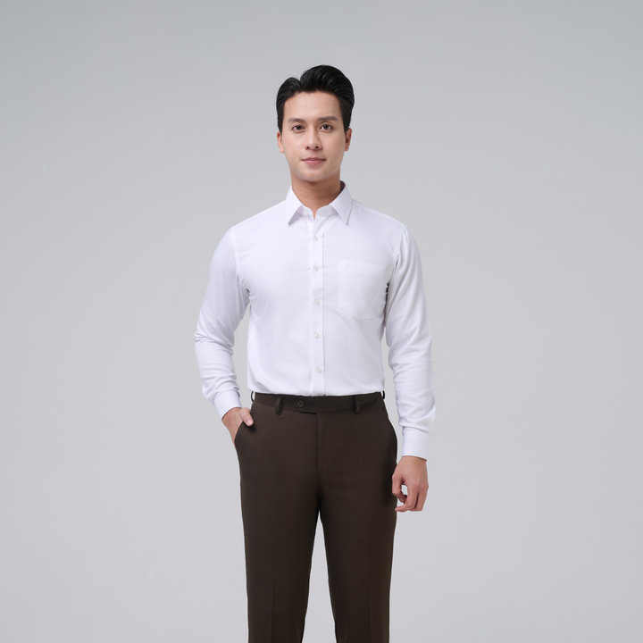 áo Sơ Mi Trắng Nam Vải Bạc Hà Cao Cấp Merriman Mã Thmol474