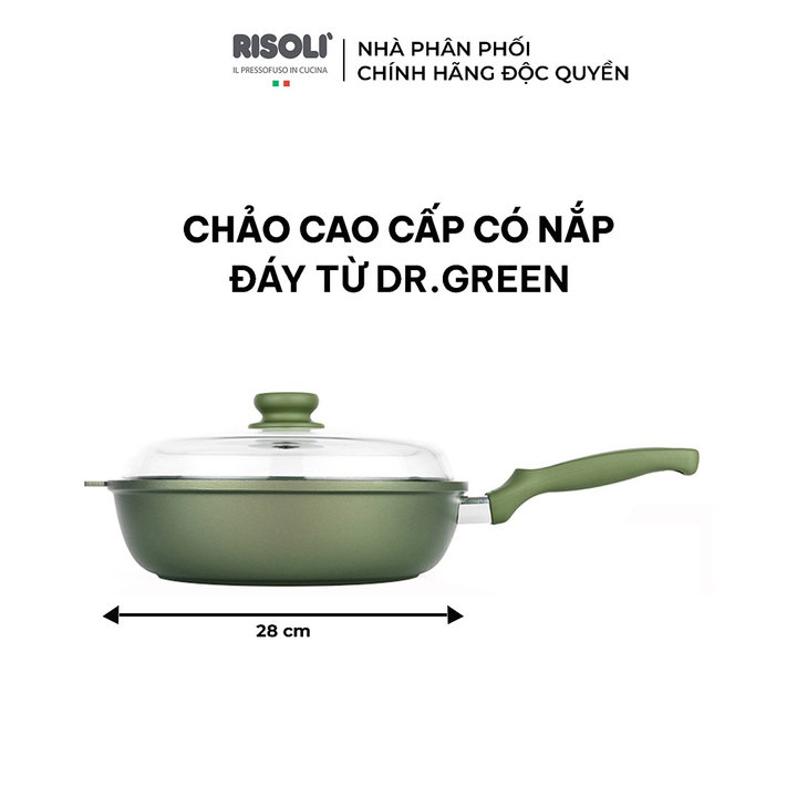 Chảo Cao Cấp Có Nắp + đế Từ Dr.green – 00105drin/28 – Risolì