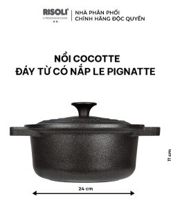 Nồi Cocotte đáy Từ Có Nắp Le Pignatte (size: 20,24,28) – 00097pin/20p,24p,28p – Risolì