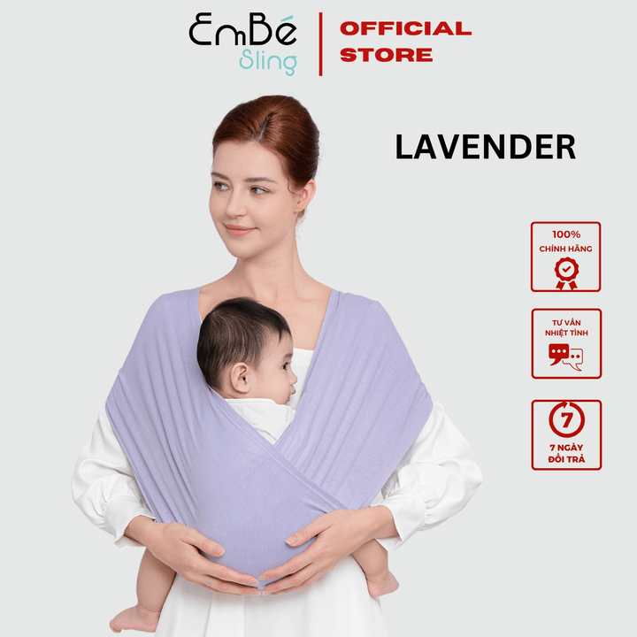 địu Vải Màu Lavender Dòng Flex Và Flex Plus Dưới 75kg Cho Bé Từ 0-24 Tháng Tuổi – địu Vải Cao Cấp Embé Sling