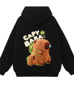 áo Hoodie Nam Nữ Nỉ Bông Capybara In Hình Gấu Form Rộng Unisex Mũ Rộng , Hoodie Zip Mũ 2 Lớp Form Thụng Ulzzang Tp311