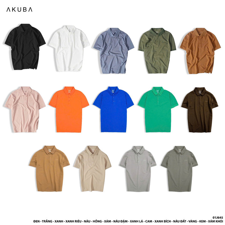 áo Thun Trơn Cổ Polo 01j645 Form Slimfit – Akuba