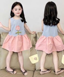 đầm Bé Sát Nách Bông Hoa Từ 12-37kg Cho Bé Gái