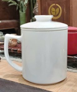 Cốc Sứ Trắng (có Lọc) Dùng Uống Trà Văn Phòng Tiện Lợi Sương Mai