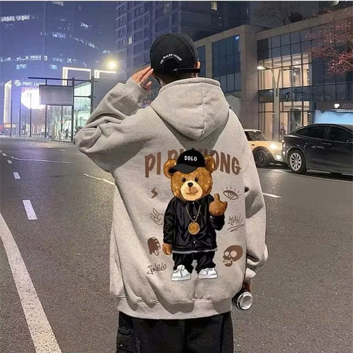 áo Hoodie Nam Nữ Unisex Vảie Nỉ Ngoại Mềm Mịn In Gấu Solo Lưng Tp544 – Golden Dream