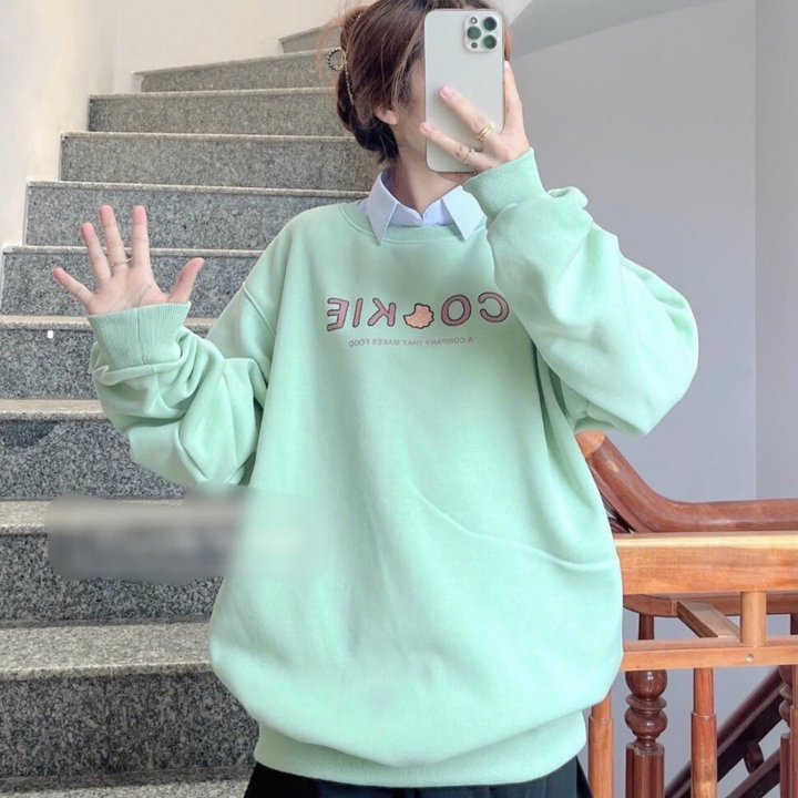 áo Khoác Sweater Cookie Dễ Thương Nam Nữ. Chất Nỉ Lót Bông. Hàng Y Hình