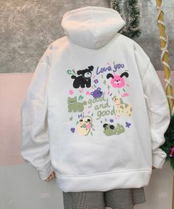 áo Khoác Nỉ Hoodie Hoạ Tiết Dễ Thương Nam Nữ. Chất Nỉ Lót Bông Dày Dặn. Hàng Y Hình