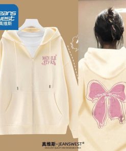 áo Khoác Nỉ Nữ Form Rộng In Nổi Nơ Lớn Mobilee Xinh Xắn Mũ Rộng Tay Phồng Tp83 – Phương Store