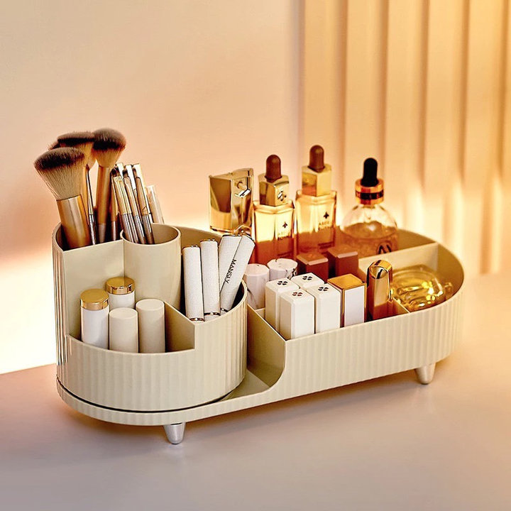 Kệ đựng Mỹ Phẩm, Dụng Cụ Trang điểm để Bàn Xoay 360 độ Sang Trọng – Nhà Quân Store