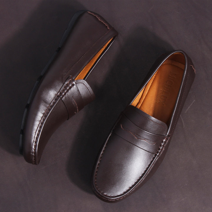 Giày Lười Michilux Nam Penny Moccasin Ciems – Màu Nâu