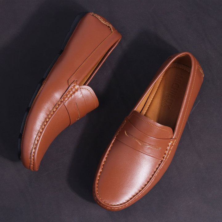 Giày Lười Michilux Nam Penny Moccasin Ciems – Màu Bò