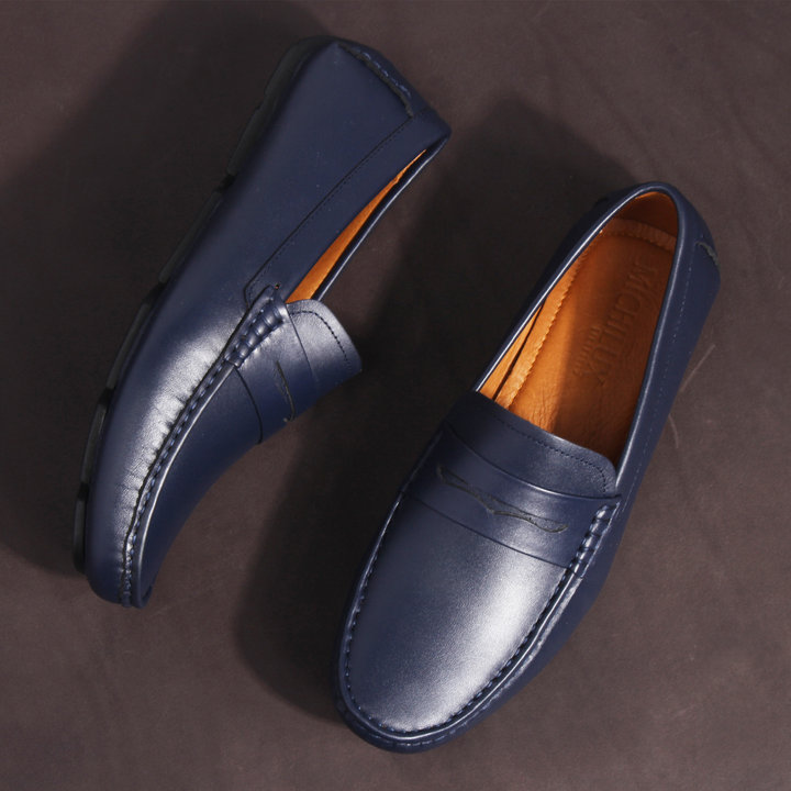 Giày Lười Michilux Nam Penny Moccasin Ciems – Xanh Navy