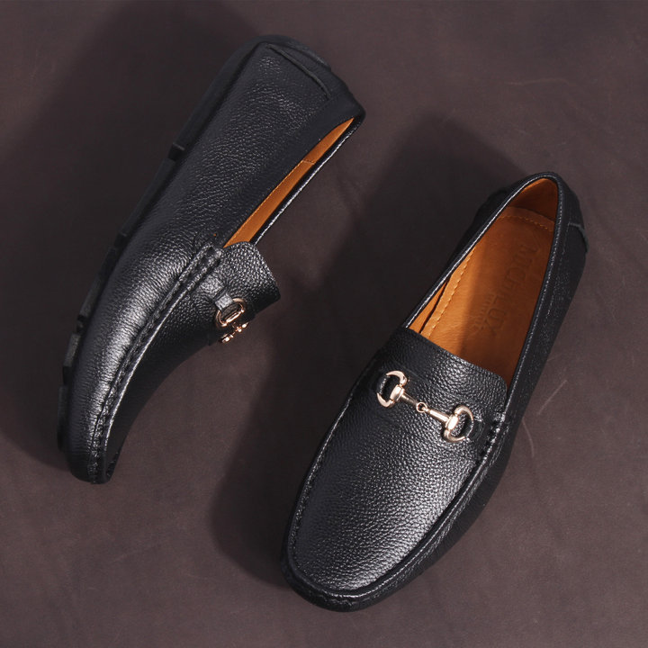 Giày Lười Michilux Nam Horse Bit Moccasin Ciehm – Màu đen