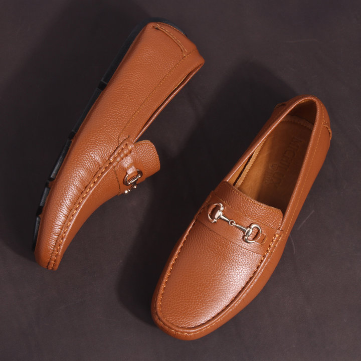 Giày Lười Michilux Nam Horse Bit Moccasin Ciehm – Màu Bò