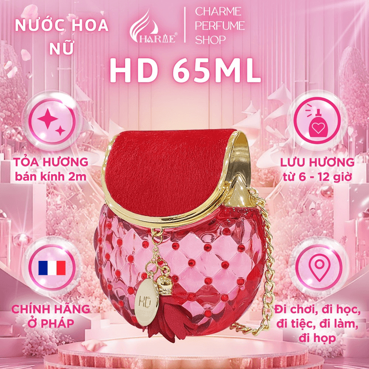 Nước Hoa Nữ Charme Hd 65ml Lưu Hương Lâu Phong Cách Quyến Rũ, Gợi Cảm, Hiện đại Nước Hoa Chính Hãng