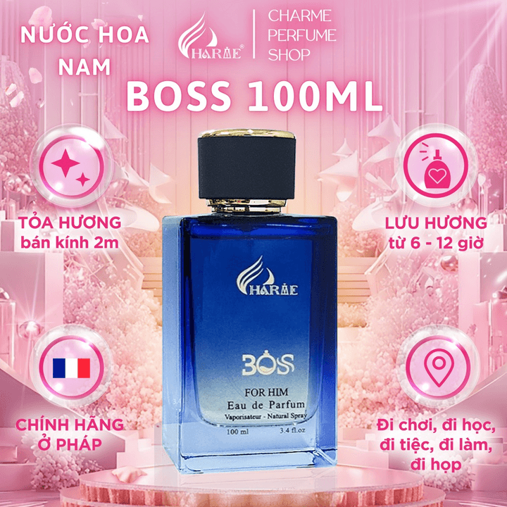 Nước Hoa Nam Cao Cấp, Charme Boss, Hương Phương đông, Hương Thơm Mạnh Mẽ, Lưu Hương Lâu, Dành Cho Nam, 100ml – Charme