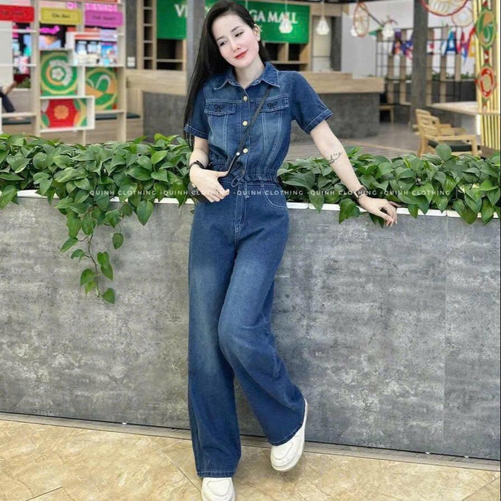 Set Bộ đồ Nữ Denim Crotop Rút Dây Bt135r- Nana House