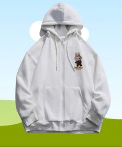 áo Khoác Hoodie Nam Nữ In Chữ Labubu Vải Dày Nón 2 Lớp – Htm Fashion