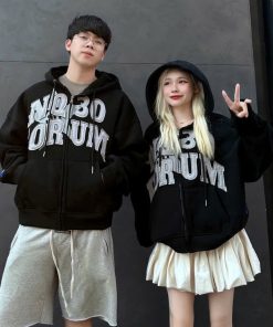 áo Khoác Hoodie Nam Nữ Dày Dặn Tay Phồng Nón 2 Lớp In Nq30 – Htm Fashion