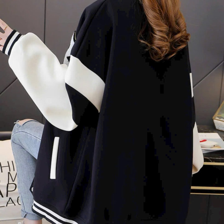 áo Khoác Hoodie Nam Nữ Nút Bấm Bóng Chày In Chữ B – Htm Fahsion