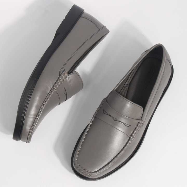 Giày Nam Trung Niên Michilux Penny Loafer Ciepl Da Bò Thật Màu đen
