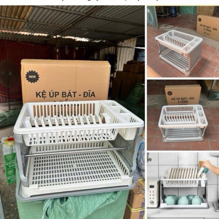Kệ đựng Bát đĩa 2 Tầng Nhà Bếp