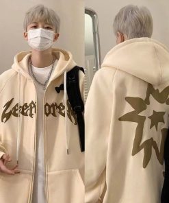áo Khoác Form Rộng Vải Nỉ Dày Mềm Mịn In Nổi Hình độc Lưng Tay Rộng Mũ To Unisex Tp63 – Golden Dream
