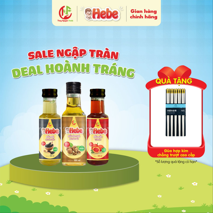 Combo 3 Dầu Mè – Dầu óc Chó – Dầu Gấc 100ml – 150ml Hebe