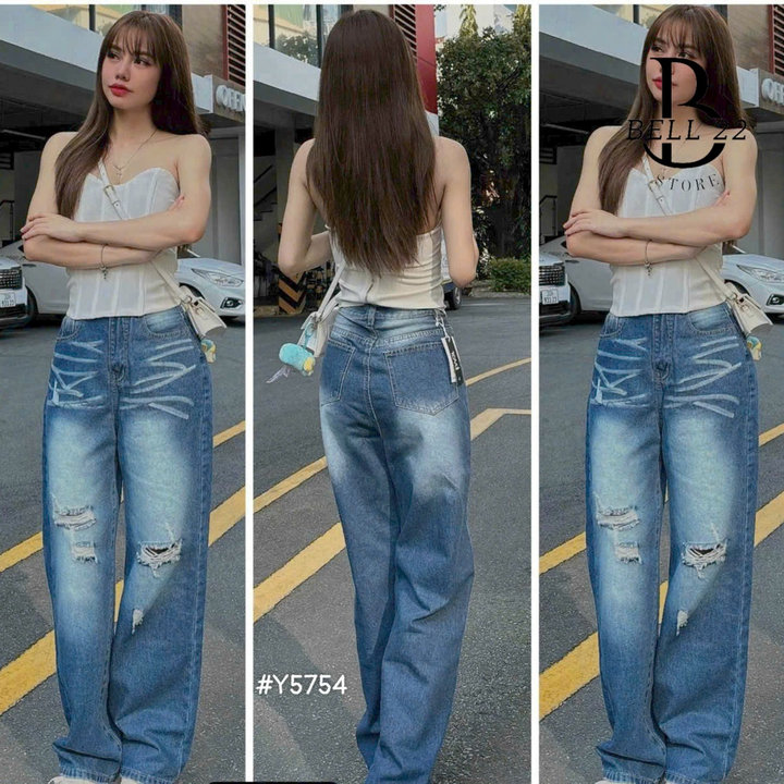 Baggy Jean ống Suông Lưng Cao B1764 – Bell22 Store