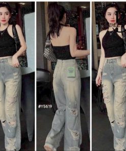 Baggy Jean ống Suông Lưng Cao B1767 – Bell22 Store