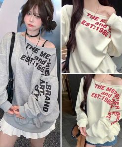 áo Trễ Vai Nỉ ép Cao Cấp Chữ The Mers