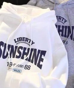 Xả Lô áo Hoodie Mũ 2 Lớp Form Rộng Chữ Sunshine