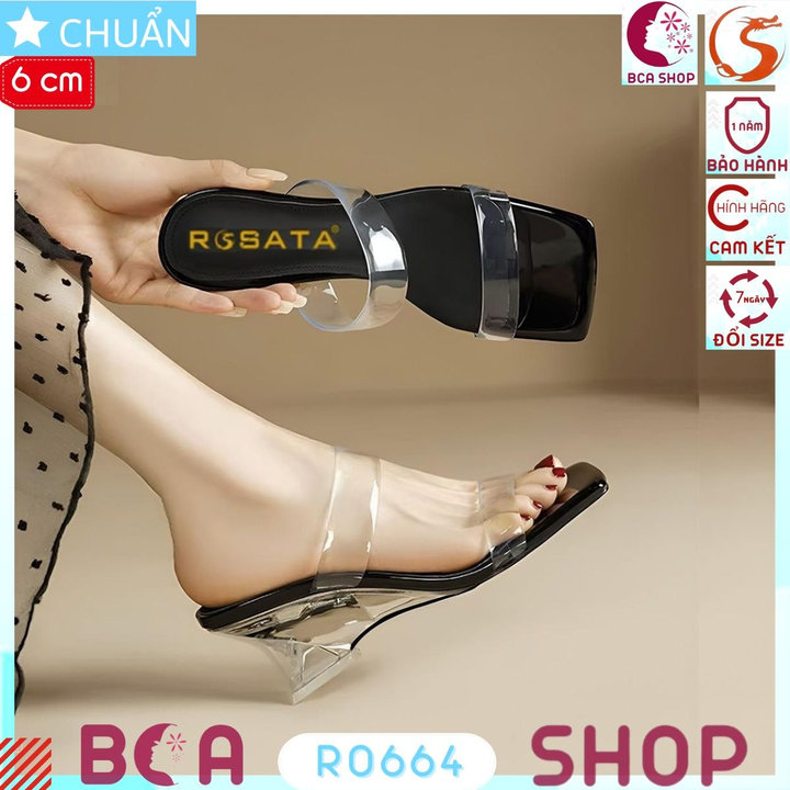 Dép Guốc Quai Trong Suốt đế Xuồng Cao 6 Phân Ro664 Nổi Bật Và Cuốn Hút Hơn Trong Mọi Hoàn Cảnh – Rosata